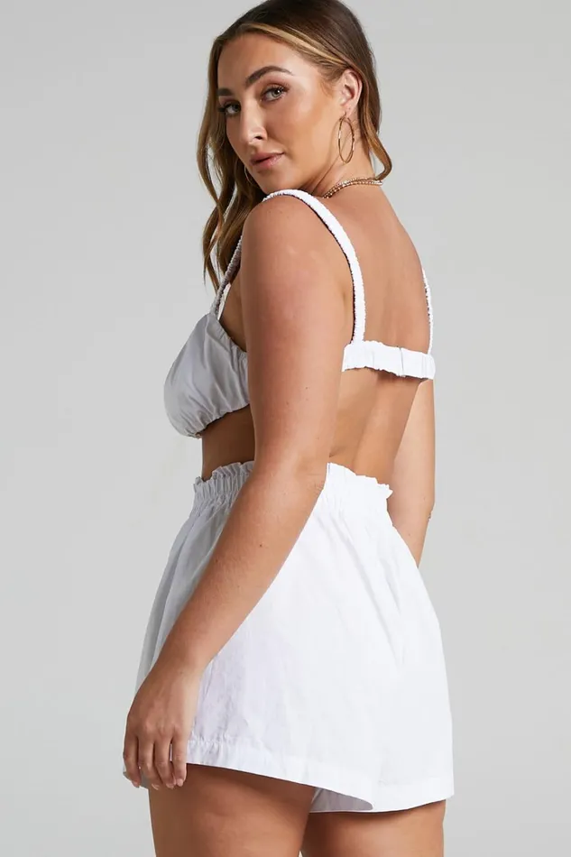Terah Shorts 8211 High Waisted Shorts In White Women Showpo Swimwear