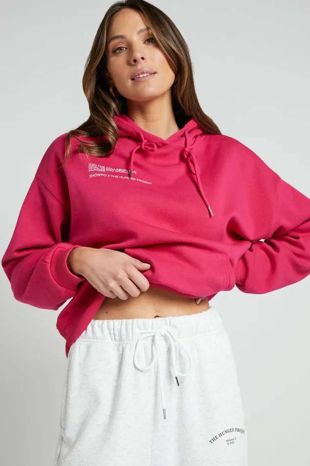The Hunger Project X Showpo 8211 Collaborative Hoodie In Mulberry Women Showpo Activewear