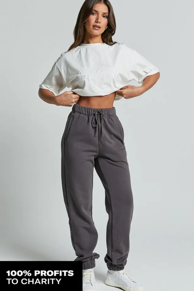 The Hunger Project X Showpo 8211 THP Track Pants In Grey Women Showpo Activewear