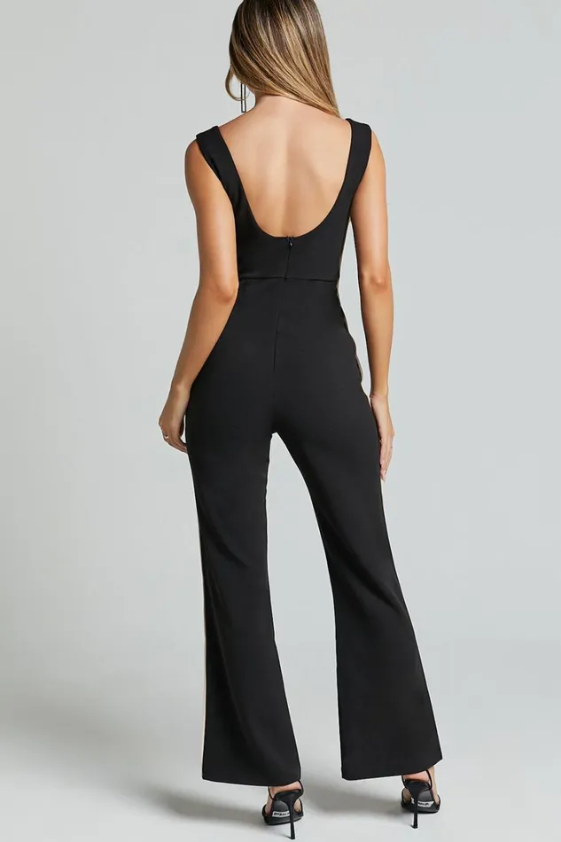 Tiarna Contrast Sweetheart Neck Line Jumpsuit In Black Women Showpo Jumpsuits