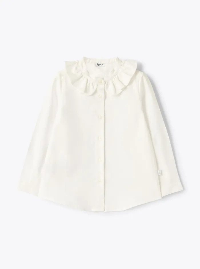 Top And Shirts Girl 216 Il Gufo Shirt With Ruffled Collar