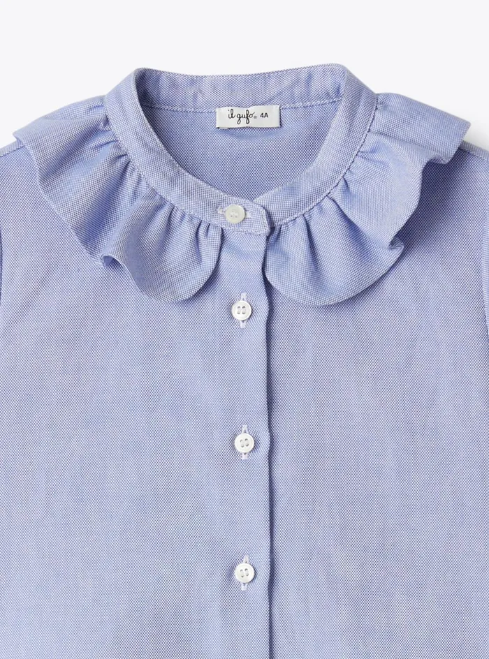 Top And Shirts Girl 216 Il Gufo Shirt With Ruffled Collar
