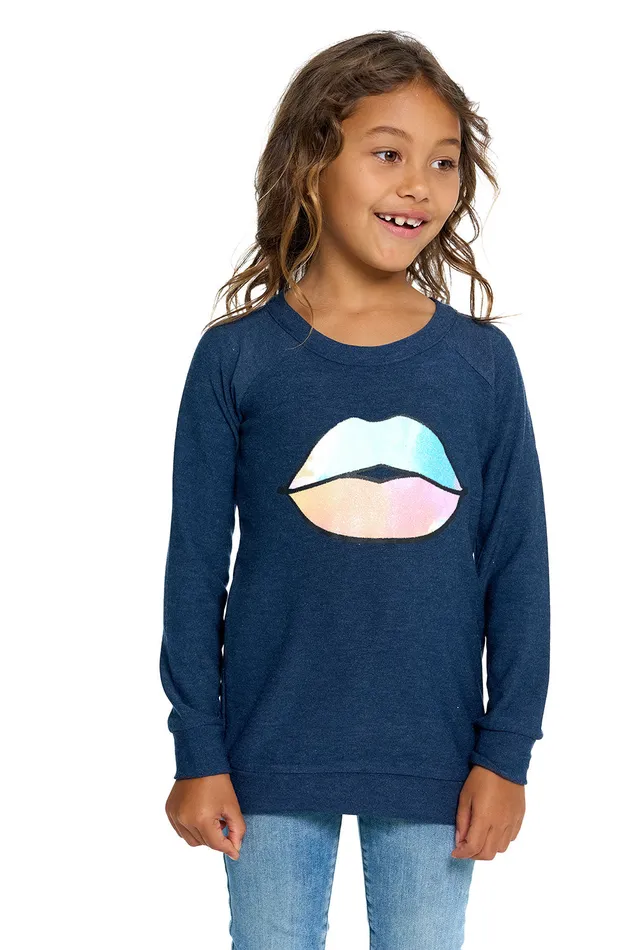 Tops Chaser Brand Girls Rainbow Glitter Lips Tops Chaser Brand Girls Rainbow Glitter Lips