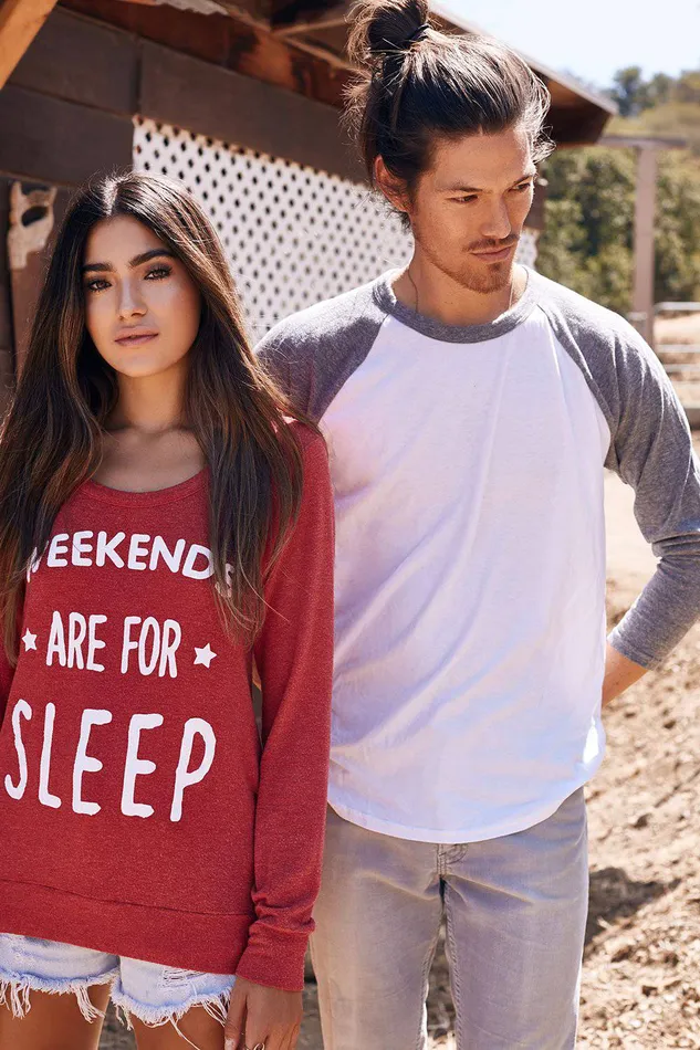 Tops Chaser Brand Mens COTTON JERSEY W TRIBLEND LS RAGLAN BASEBALL TEE