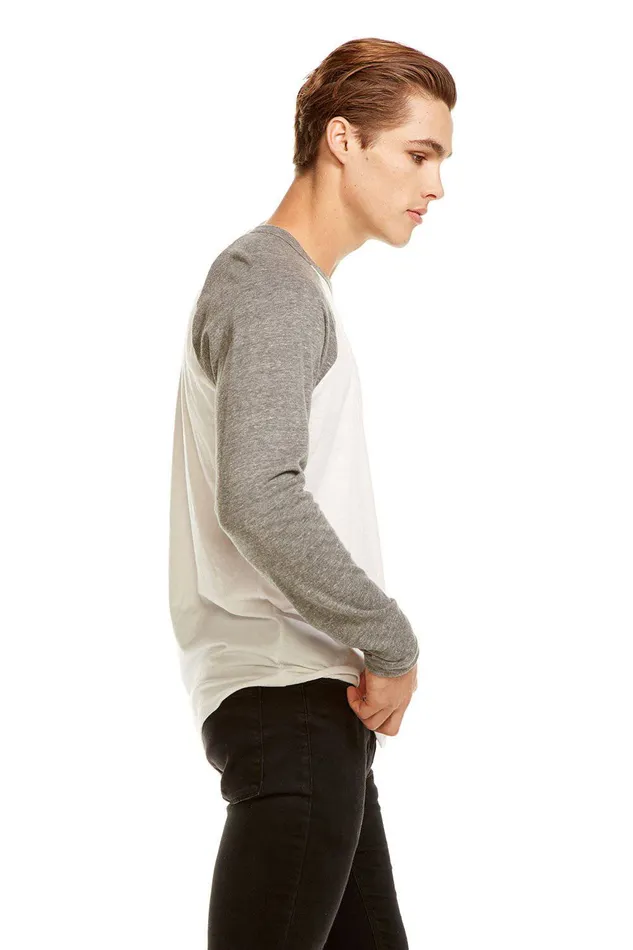 Tops Chaser Brand Mens COTTON JERSEY W TRIBLEND LS RAGLAN BASEBALL TEE