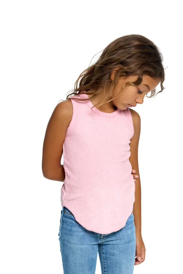 Tops Girls Linen Rib Racer Tank Chaser Brand Tops Girls Linen Rib Racer Tank Chaser Brand