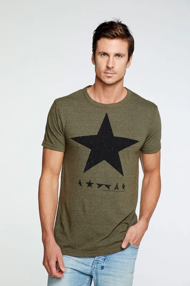 Tops Mens David Bowie Black Star Crew Neck Tee Chaser Brand Tops Mens David Bowie Black Star Crew Neck Tee Chaser Brand