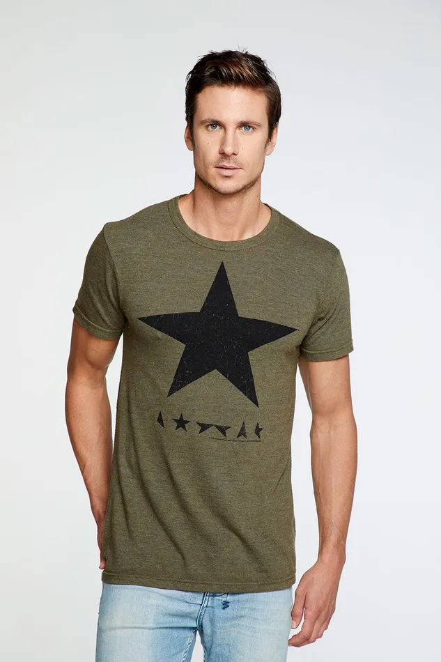 Tops Mens David Bowie Black Star Crew Neck Tee Chaser Brand Tops Mens David Bowie Black Star Crew Neck Tee Chaser Brand