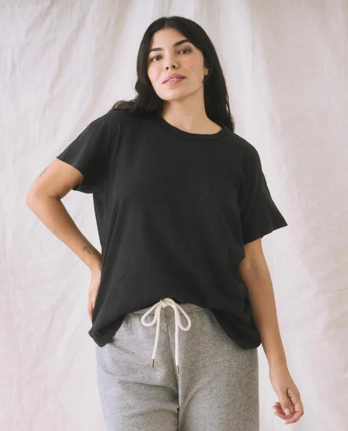 Tops Women039s The Great The Boxy Crew Almost Black