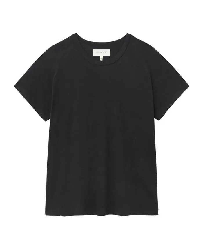 Tops Women039s The Great The Boxy Crew Almost Black