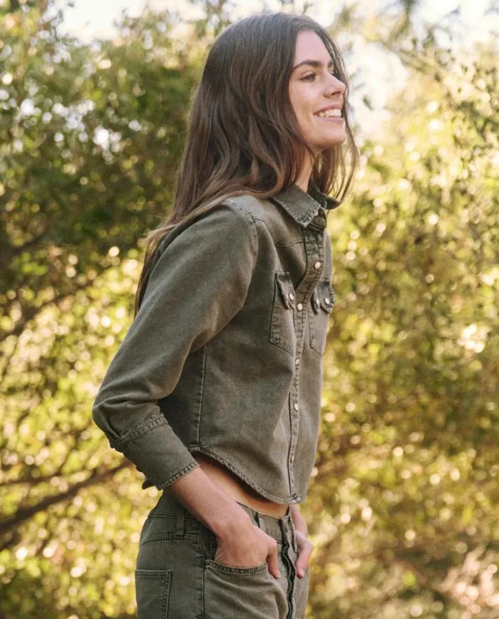 Tops Women039s The Great The Howdy Top Sunfaded Moss