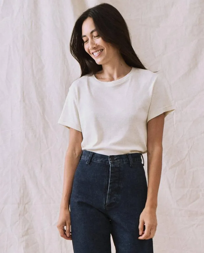 Tops Women039s The Great The Little Recycled Rib Tee Natural