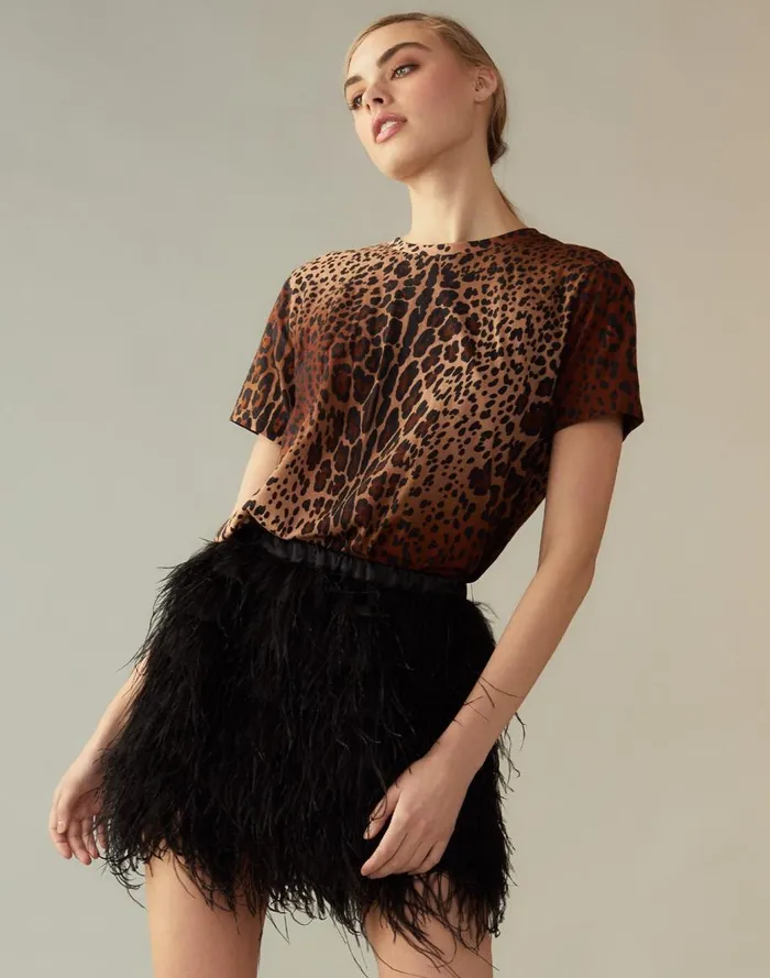 Tops Women Cynthia Rowley Leopard Tee