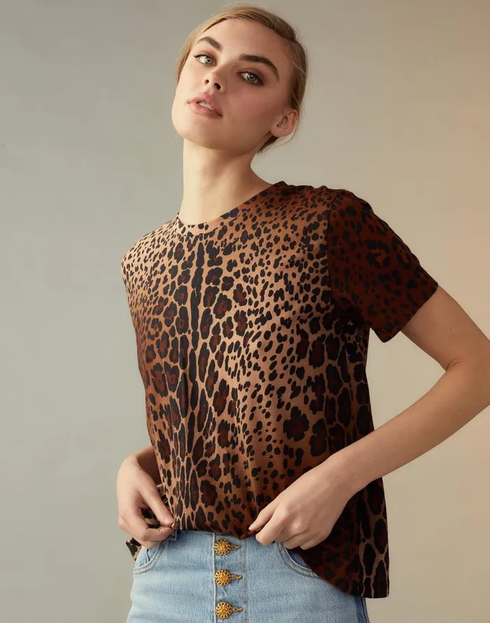 Tops Women Cynthia Rowley Leopard Tee