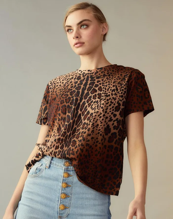 Tops Women Cynthia Rowley Leopard Tee