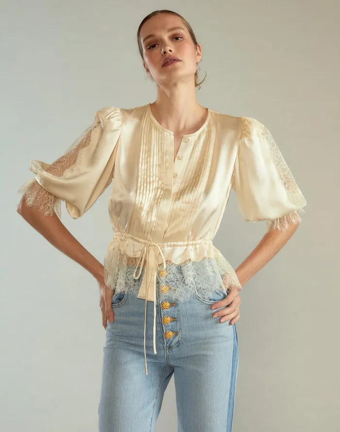 Tops Women Cynthia Rowley Lure Lace Blouse