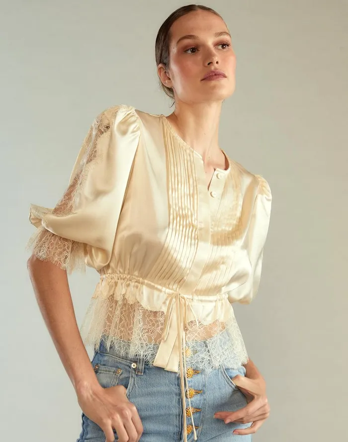 Tops Women Cynthia Rowley Lure Lace Blouse