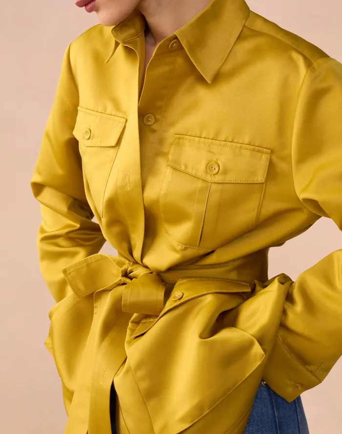 Tops Women Cynthia Rowley Satin Safari Jacket