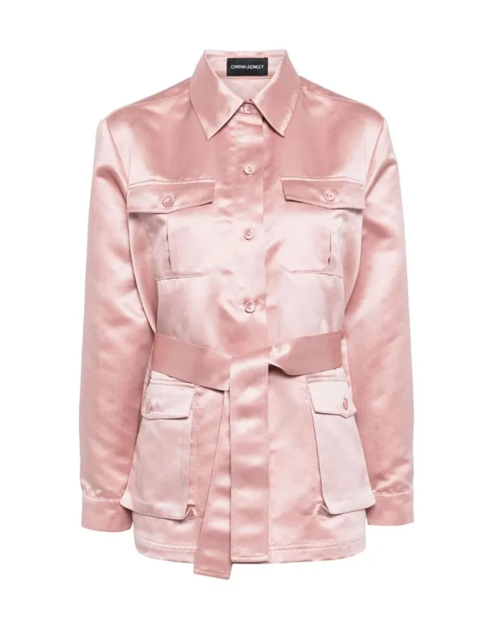 Tops Women Cynthia Rowley Satin Safari Jacket