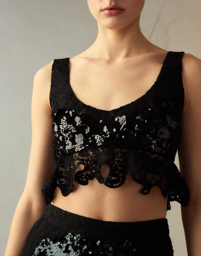 Tops Women Cynthia Rowley The Cosmo Sequin Top