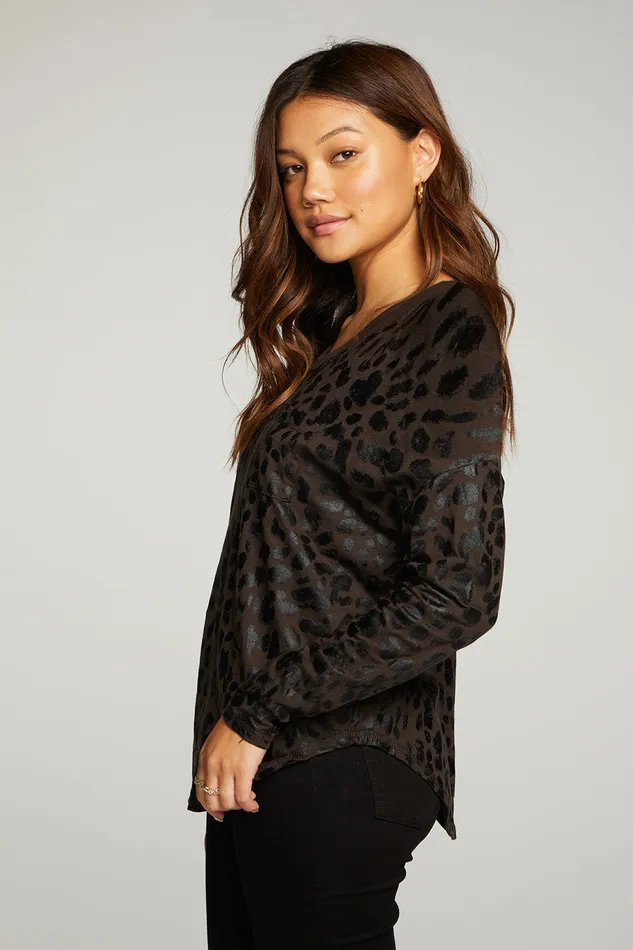 Tops Womens rPET Vintage Jersey Vented Long Sleeve Drop Shoulder Shirttail Chaser Brand