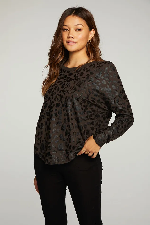 Tops Womens rPET Vintage Jersey Vented Long Sleeve Drop Shoulder Shirttail Chaser Brand