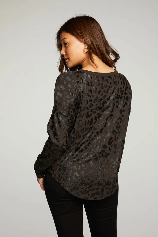Tops Womens rPET Vintage Jersey Vented Long Sleeve Drop Shoulder Shirttail Chaser Brand