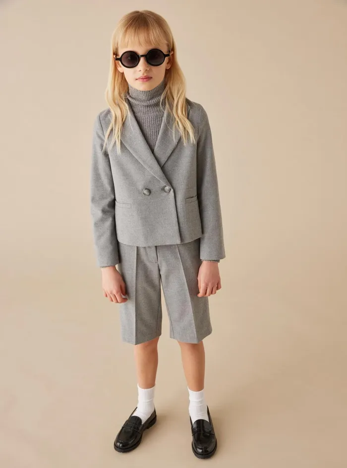 Trousers And Leggings Girl 216 Il Gufo Technowool Bermuda Shorts
