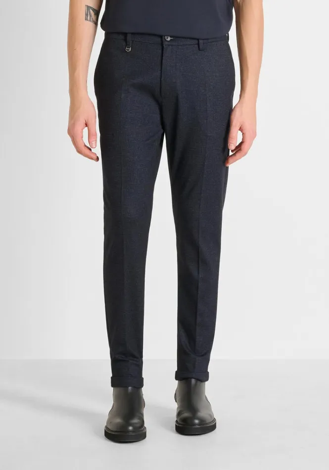 Trousers Men Antony Morato Ashe Super Skinny Fit Trousers In Warm Handfeel Stretch Viscose Fabric Blue Ink Trousers Men Antony Morato Ashe Super Skinny Fit Trousers In Warm Handfeel Stretch Viscose Fabric Blue Ink