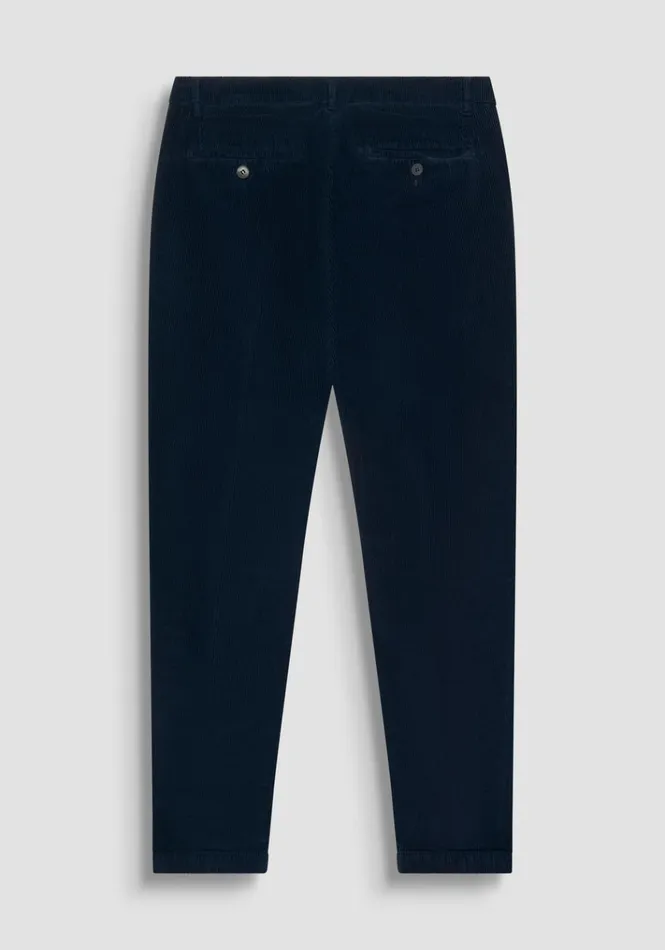 Trousers Men Antony Morato Bryan Skinny Fit Trousers In Corduroy Stretch Cotton Fabric Blue