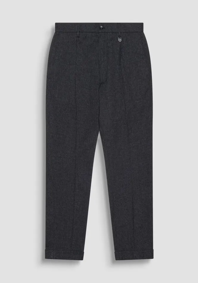 Trousers Men Antony Morato Gustaf Carrot Fit Trousers In Stretch Viscose Blend Fabric Black Trousers Men Antony Morato Gustaf Carrot Fit Trousers In Stretch Viscose Blend Fabric Black