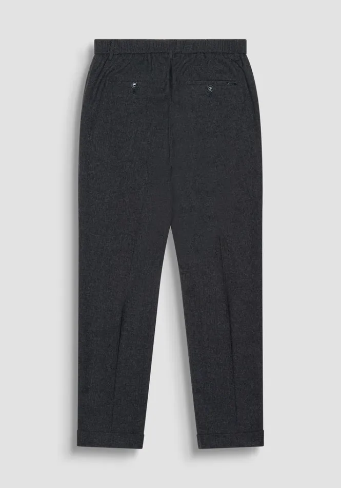 Trousers Men Antony Morato Gustaf Carrot Fit Trousers In Stretch Viscose Blend Fabric Black