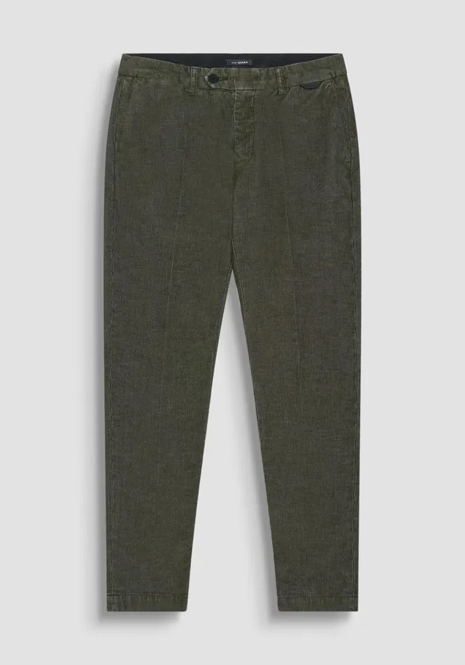 Trousers Men Antony Morato Mark Slim Fit Trousers In Corduroy Stretch Cotton Blend Fabric Dark Olive Green Trousers Men Antony Morato Mark Slim Fit Trousers In Corduroy Stretch Cotton Blend Fabric Dark Olive Green