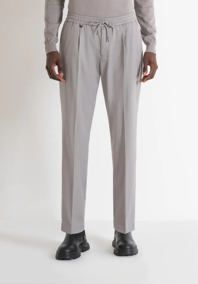 Trousers Men Antony Morato Regular Fit 034Neil034 Trousers In Grey Viscose Blend Clay