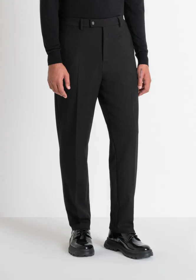 Trousers Men Antony Morato Relaxed Fit 034Evan034 Trousers In Wool Blend And Elastic Viscose Black Trousers Men Antony Morato Relaxed Fit 034Evan034 Trousers In Wool Blend And Elastic Viscose Black