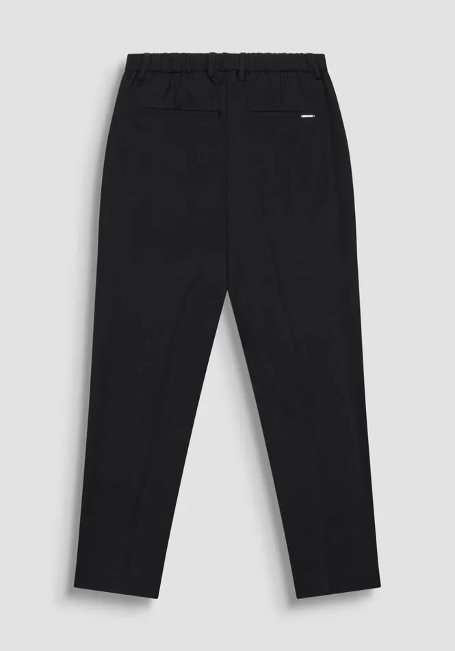 Trousers Men Antony Morato Relaxed Fit 034Evan034 Trousers In Wool Blend And Elastic Viscose Black