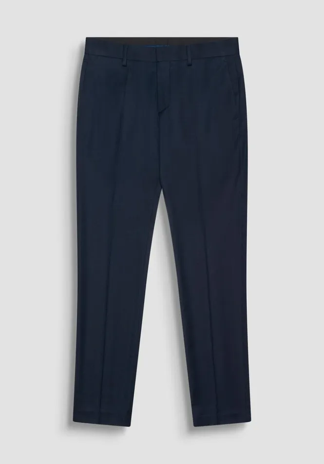 Trousers Men Antony Morato Slim Fit 034Bonnie034 Trousers In Patterned Elastic Viscose Blue Ink