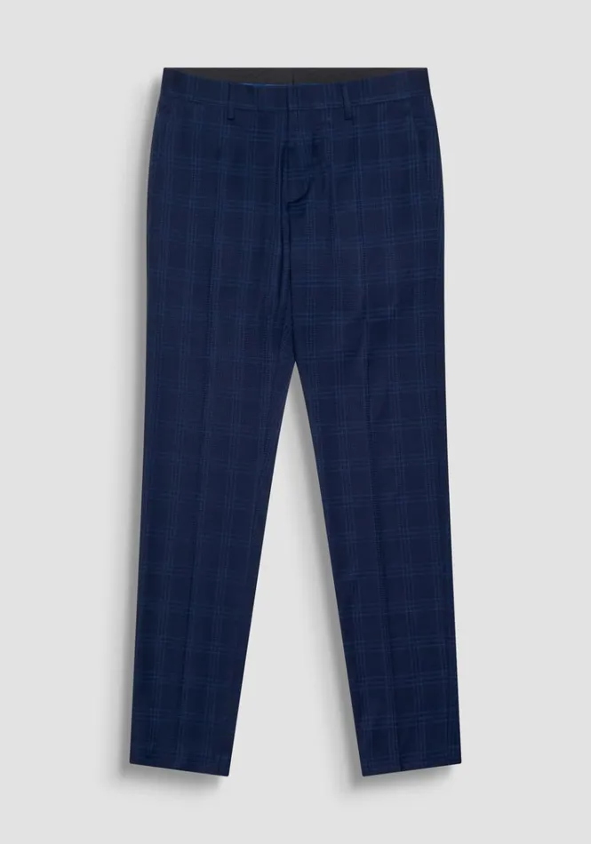 Trousers Men Antony Morato Slim Fit 034Bonnie034 Trousers With Check Pattern Blue Ink