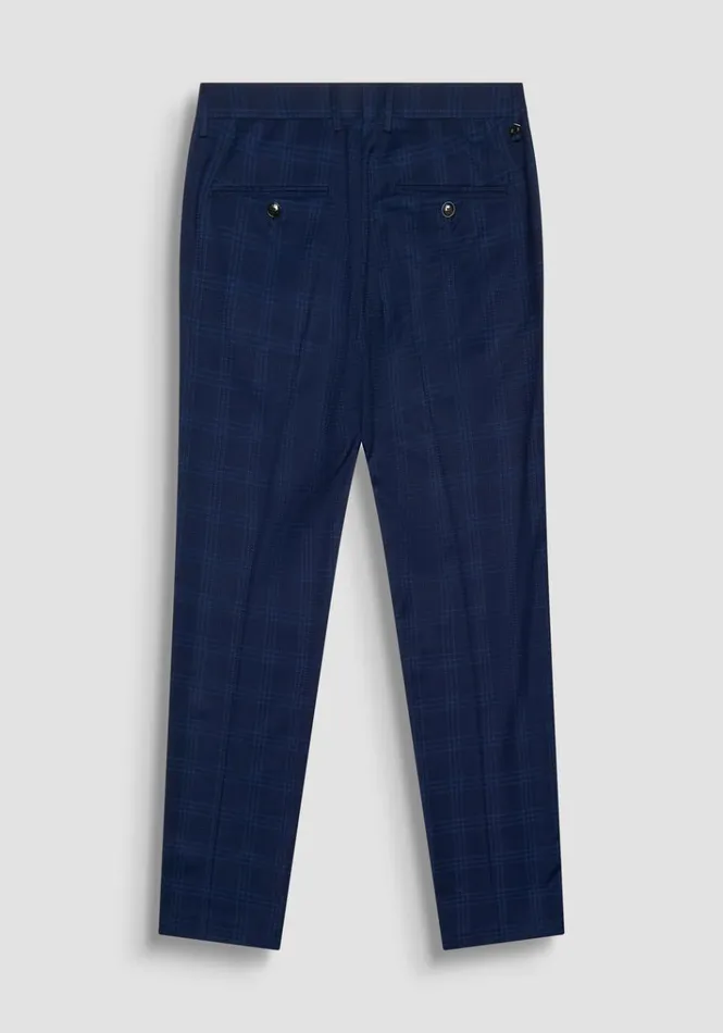 Trousers Men Antony Morato Slim Fit 034Bonnie034 Trousers With Check Pattern Blue Ink