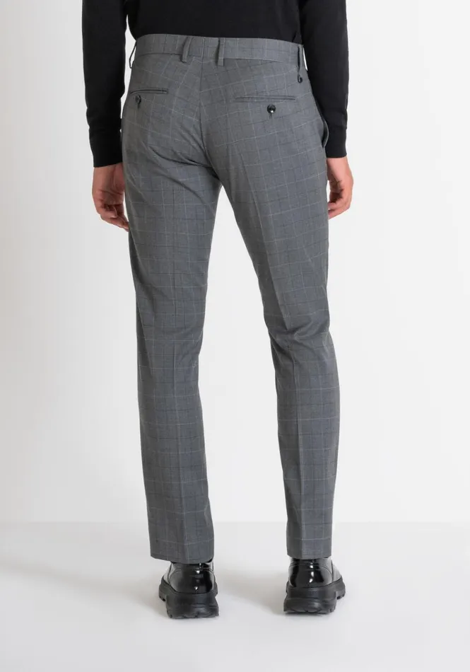 Trousers Men Antony Morato Slim Fit Prince Of Wales Check 034Bonnie034 Trousers Medium Gray Melange