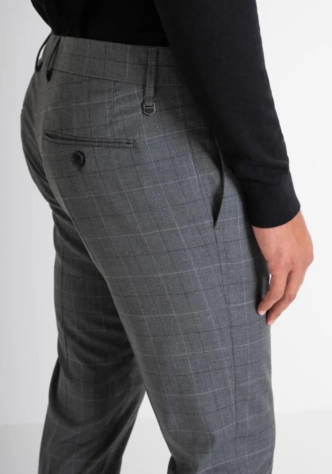 Trousers Men Antony Morato Slim Fit Prince Of Wales Check 034Bonnie034 Trousers Medium Gray Melange