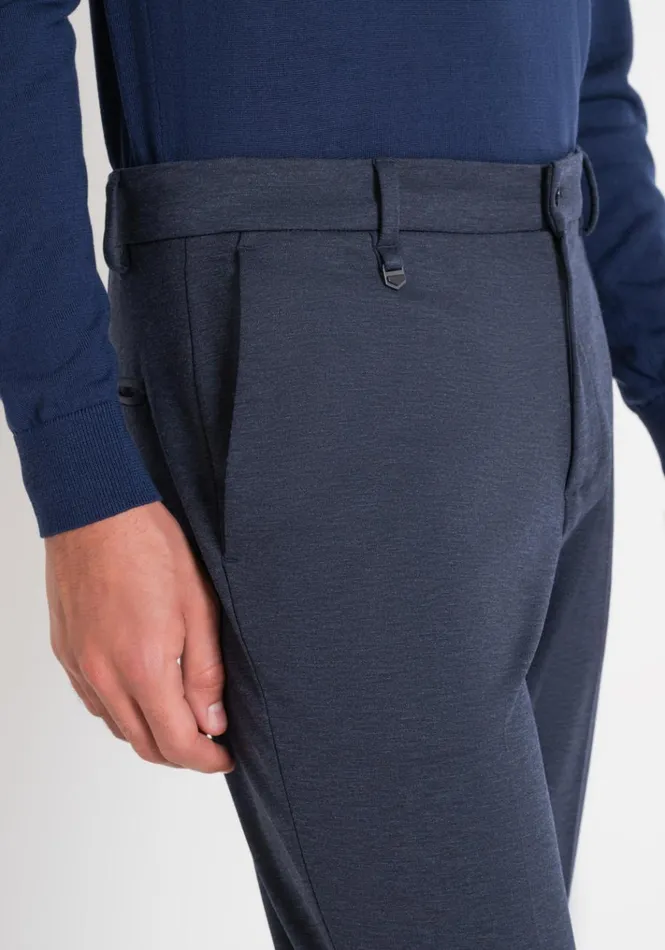 Trousers Men Antony Morato Super Skinny Fit 034Ashe034 Trousers In Jersey Fabric Melange Blue