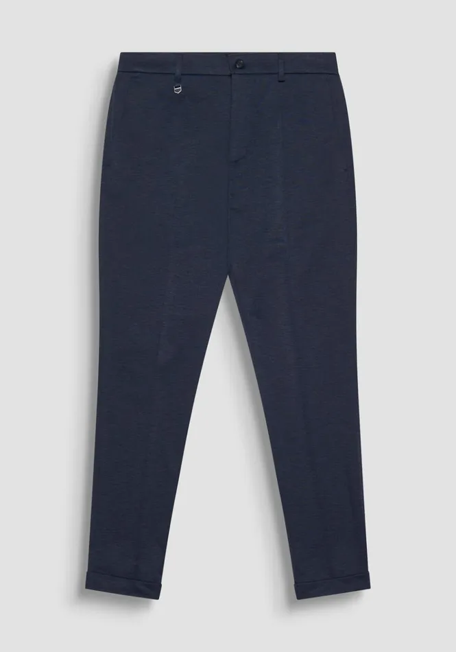 Trousers Men Antony Morato Super Skinny Fit 034Ashe034 Trousers In Jersey Fabric Melange Blue