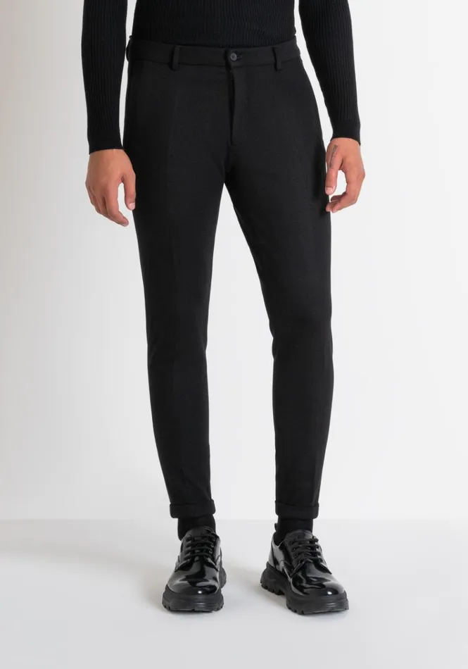 Trousers Men Antony Morato Super Skinny Fit 034Ashe034 Trousers In Viscose Blend Black