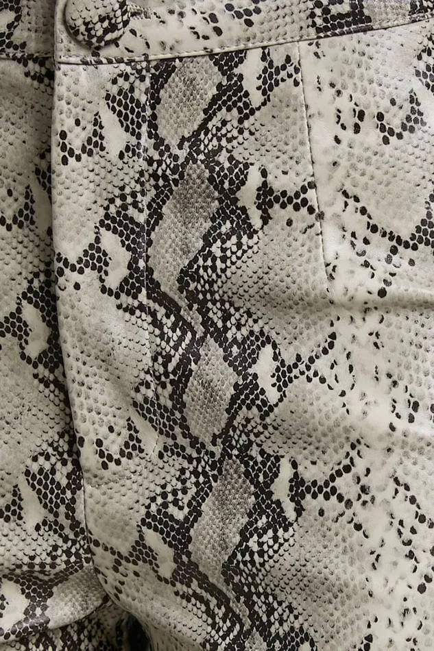 Tyanne Pants 8211 High Waisted Faux Leather Snake Print Pants In Nude Snake Women Showpo Pants