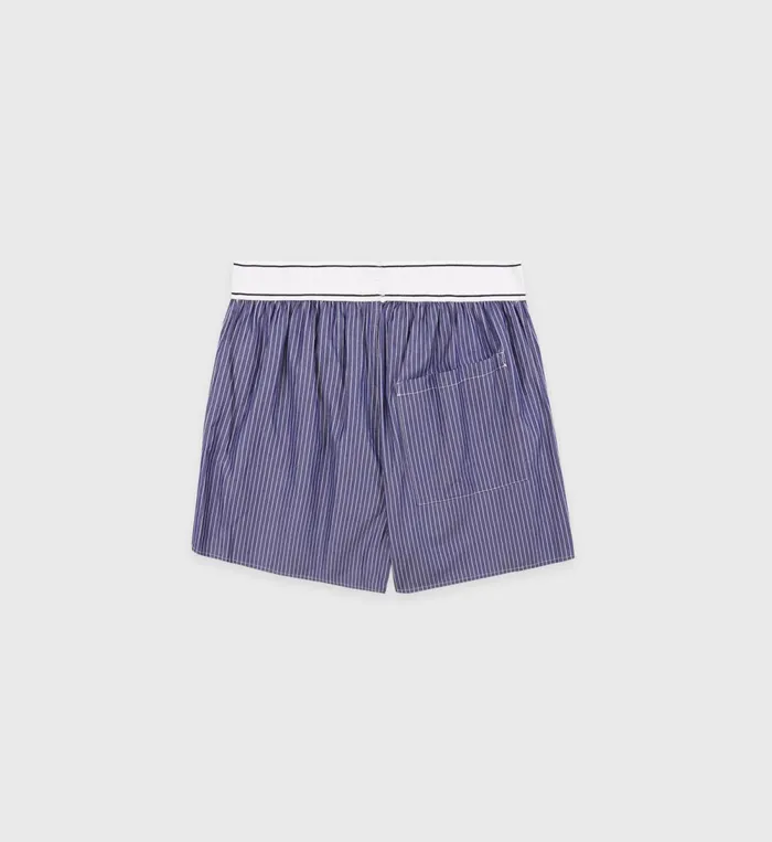 Underwear Women Sporty and Rich Serif Logo Boxer Short 8211 Navy Striped