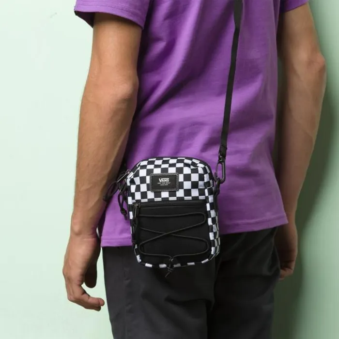 Vans Bail Shoulder Bag BlackWhite Check Mens Backpacks and Bags