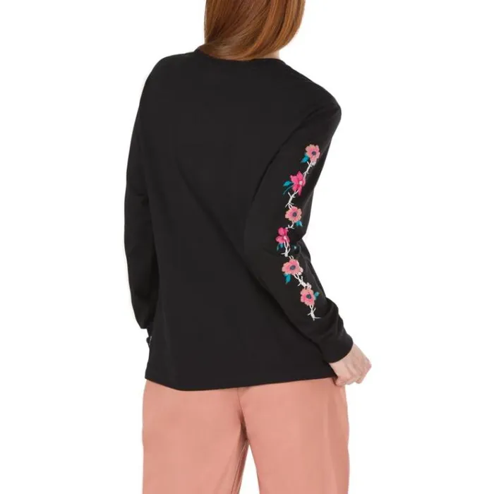 Vans Barbeesha Long Sleeve Boyfriend Tee Black Womens TShirts and Tanks Vans Barbeesha Long Sleeve Boyfriend Tee Black Womens TShirts and Tanks