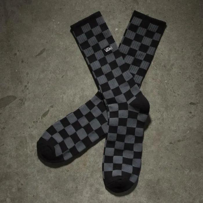Vans Checkerboard Crew Sock BlackCharcoal Mens Socks Vans Checkerboard Crew Sock BlackCharcoal Mens Socks
