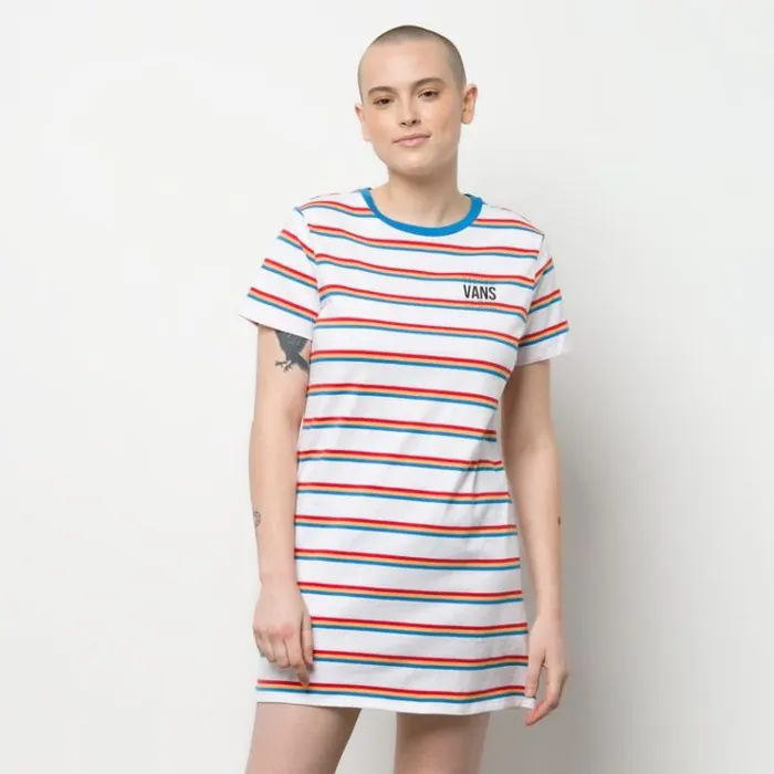 Vans Long Way Tee Dress White Womens Dresses